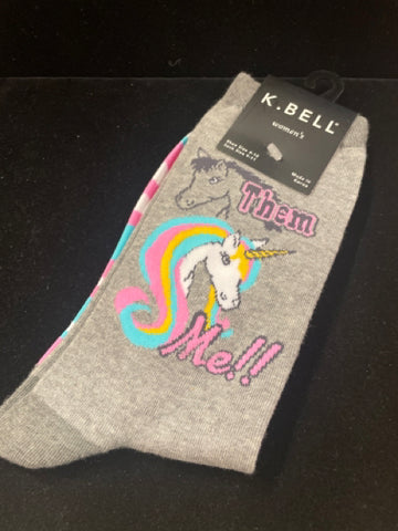 Women's Crew Socks Unicorn Size 4-10