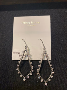 Alicia Bonnie Silver Dangling Earrings w/Rhinestone