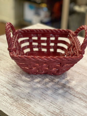 Red Ceramic Basket