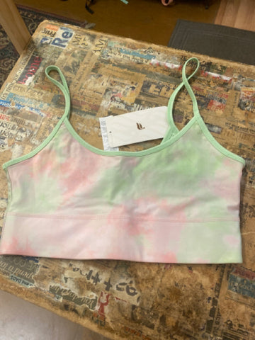 Fabletics Green & Pink Mille Reversible Bralette NEW  Size M