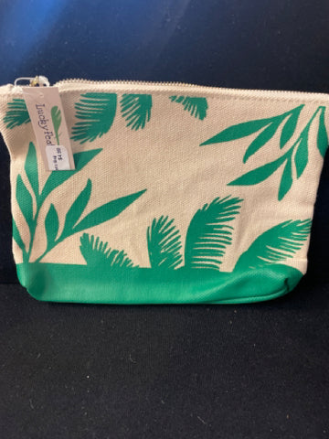 Cosmetic Bag with Green Leaves