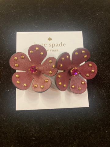 Kate Spade Leather Flower Earrings