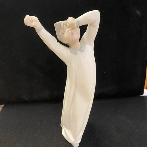 Lladro Yawning & Stretching Boy Figurine