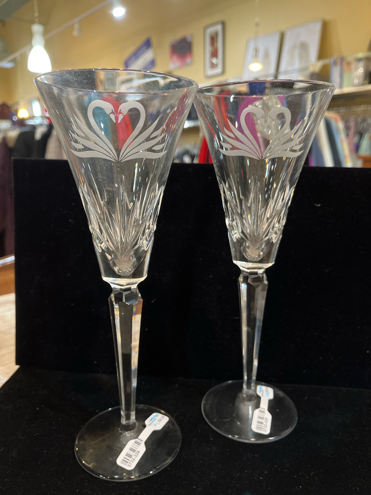 Waterford Wedding Collection Swan Toasting Flutes