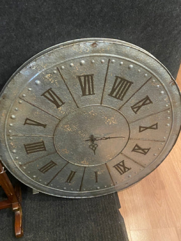 Rustic Galvanized Metal Large Clock