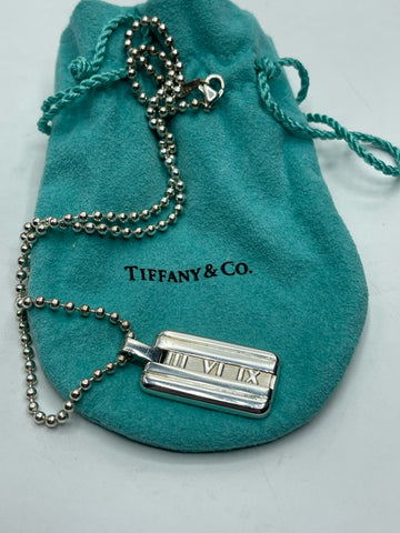 Tiffany & Co Atlas Dog Tag Necklace