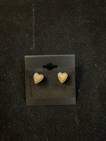 Brighton Silver Heart Stud Earrings