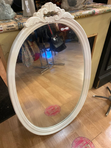 Oval White Mirror