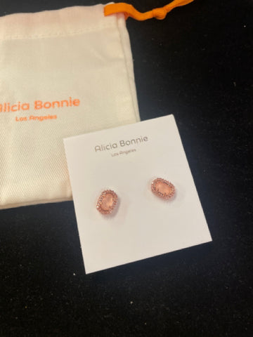 Alicia Bonnie Rose Gold Pink Stud Earrings